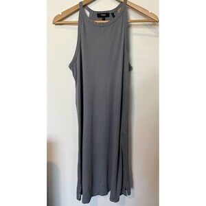 Theory Gray Halter Tank Knee Length Cotton Dress Size Small